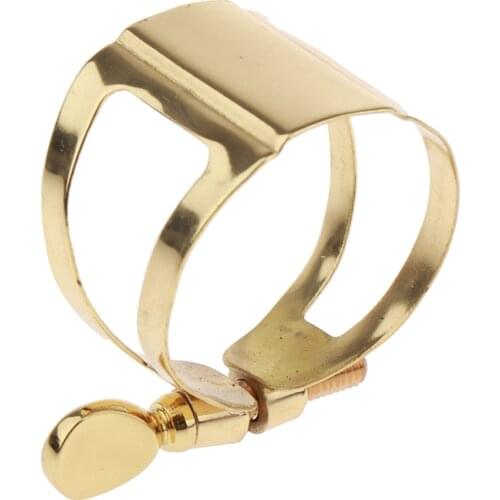 Brass Tenor Saxophone Mouthpiece Ligature Fastener Clamp Sax Replacement Accessory, Gold