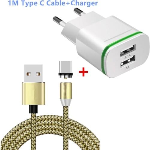 1M LED Magnetic Cable & USB Type C Cable Magnet Charger for Samsung Galaxy A70 A40 A50 A6s A8s A9S A8 Star /A9 Star / S Lite USB