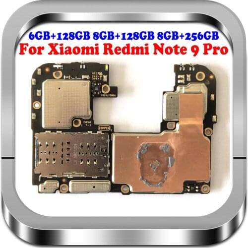 Mainboard LogicBoard Original Work Well Unlocked Main Circuits Board 128GB 256GB For Xiaomi Hongmi Redmi Note 9 Pro Motherboard