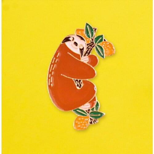 Cute Sloth Lazy Brooches Anime Icons Lapel Pin Badge Bag Metal Badges On Clothes Jeans Jackets Enamel Pins For Backpacks Paired