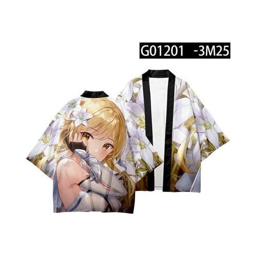 2021 New Genshin Impact Cosplay Costume Anime Ganyu Suit Bathrobe Two-dimensional Cloak Kerry Haori Kimono Jacket Wen Women
