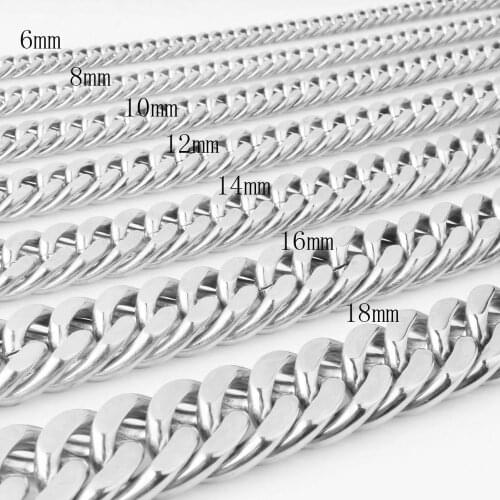 New Arrive Stainless Steel Silver Color Cuban Curb Link Chain Mens Womens Necklace/Bracelet Unisexs Cool Jewelry 7-40inch