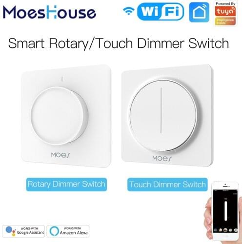 New WiFi Smart Rotary/Touch Light Dimmer Switch Smart Life/Tuya APP Remote Control Works with Alexa Google Voice Assistants EU