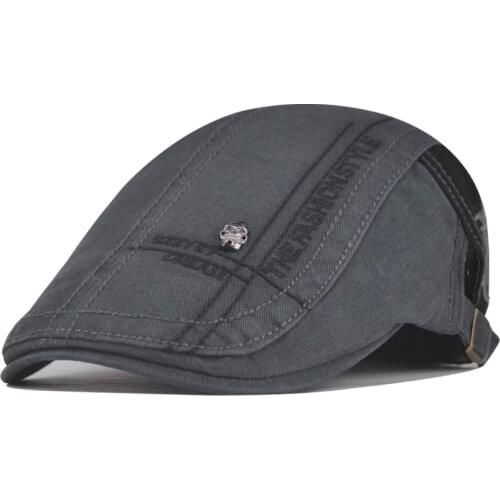 Autumn outdoor Cotton Berets Caps For Men Casual Peaked Caps grid embroidery Berets Hats Casquette Cap