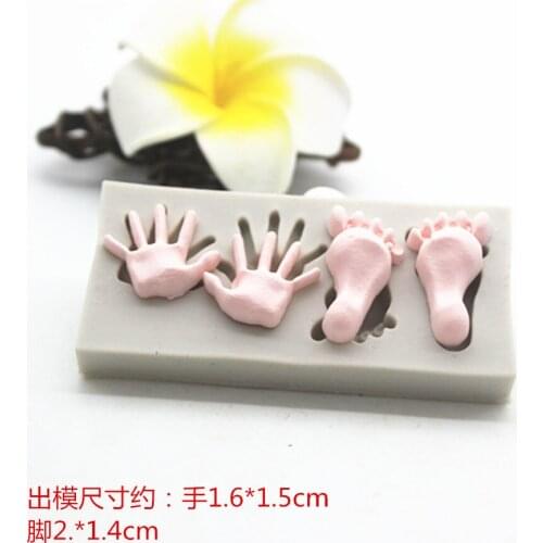 P756 Turn over sugar silicone mold size hand feet DIY baking cake mold chocolate decoration