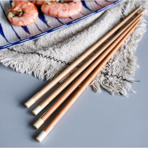 100pairs Natural Bamboo Wood Chopsticks Healthy Chinese Carbonization Chop Sticks Reusable Hashi Sushi Food Stick Gift NO39