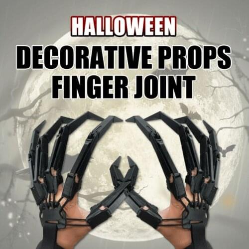 Articulated Fingers Horror Halloween Finger Gloves with Flexible Joint Halloween Party Dress Witch Cosplay Ghost Claw Hand Model