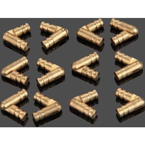12pcs Invisible Concealed Barrel Hinges Pure Copper Brass Hinge Mount Jewelry Box Furniture Hardware Cabinet Cupboard 20*4mm