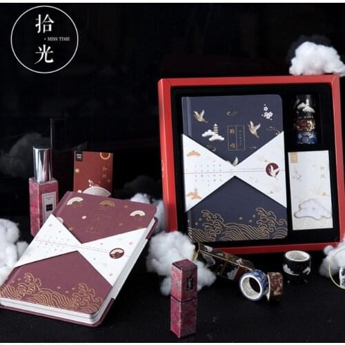 Chinese style notebook gift box a5 creative hand book set female cute small fresh student gift notebook diary set