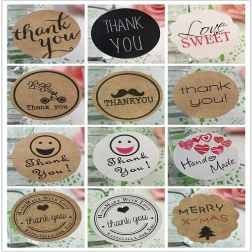 Multi Color Kraft Paper Sticker Labels With Different Colorful Printed for Jewelry Cases Gift Boxes Seals 3x3cm 600Pcs/Lot