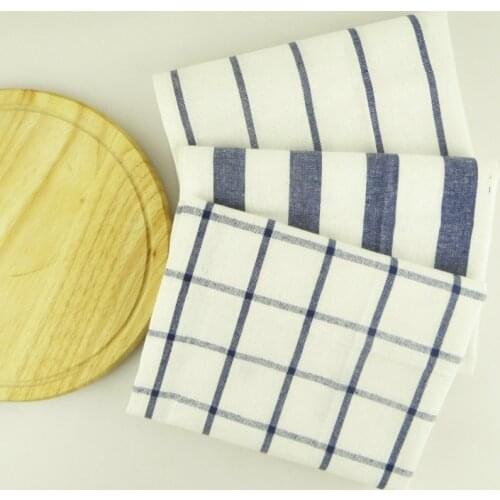 Pure Cotton Napkin Cloth Tea Towel For Kitchen Decoration Check Stripe Yarn-dye Fabric Napkins Dish Table Cloth