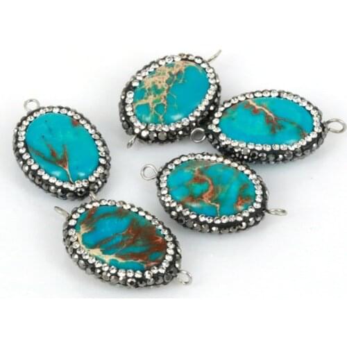 10PCS/LOT 17x23mm Natural Name Stone Connectors Vintage Earrings Findings DIY Making Connect to Earrings Dangles Parts