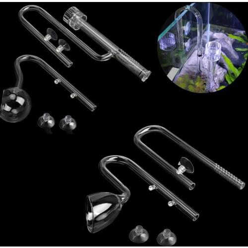 ADA Style Aquarium Inflow Outflow Tube Glass Lily Water Pipe Set Surface Oil-film Skimmer Fish Tank Filter Accessories 13/17mm
