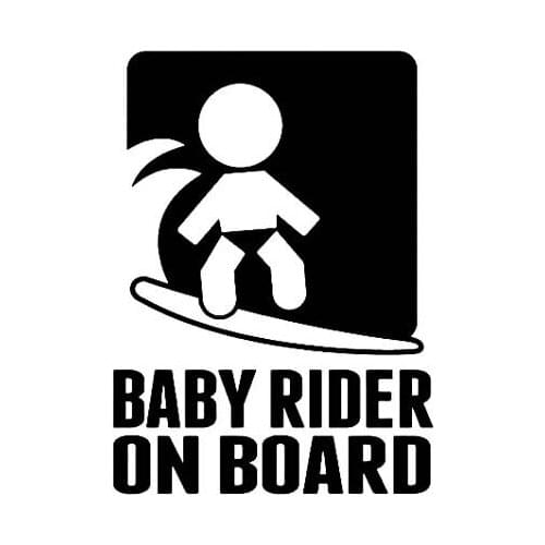 Personality BABY SURF RIDER ON BOARD Car Sticker Windshield Bumper Motorcycle Decor KK Vinyl Cover Scratches Waterproof PVC