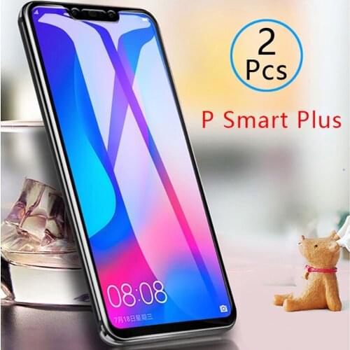 2pcs Tempered Glass For Huawei P Smart Plus Case Full Cover Screen Protector Protective Phone Safety Tremp On Psmart Plus 6.3 9h