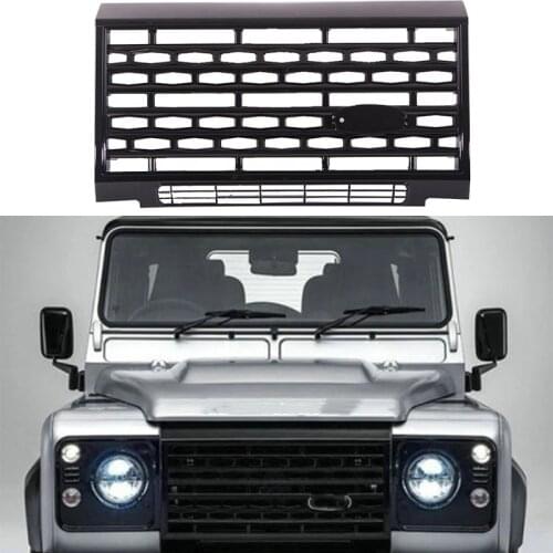 Fit for land rover defender 90 110 ruck part auto parts exterior accessories abs plastic black grill front bumper grill