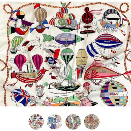 Foulard Satin Scarf Female Silk Head Scarves For Ladies Hand Rolled Hem Scarf 90 Foulard Luxe Curling Les Folies du Ciel