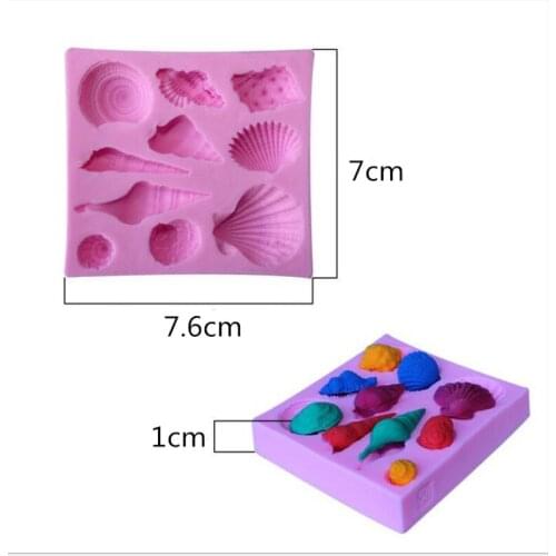 1Pcs DIY Lovely Shell Starfish Conch Sea Silicone Mold Fondant Cake Decorating Tools Soap Mold Cake Chocolate