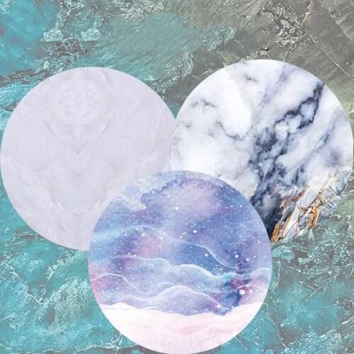 1PCs Non Slip PC Black White Marble Rubber Professional Gaming Mouse Pad Computer Gaming Round Mousepad Rug for PC Notebook