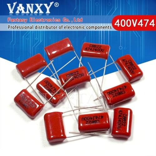 10PCS 400V474J 0.47UF Pitch 15mm 470NF 400V 474 CBB Polypropylene film capacitor