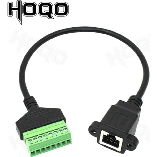 100pcs RJ45 Female To Screw Terminal 8 Pin Connector With Shielded Socket 8P Network Port Adapter Ethernet Cable Extender Cord