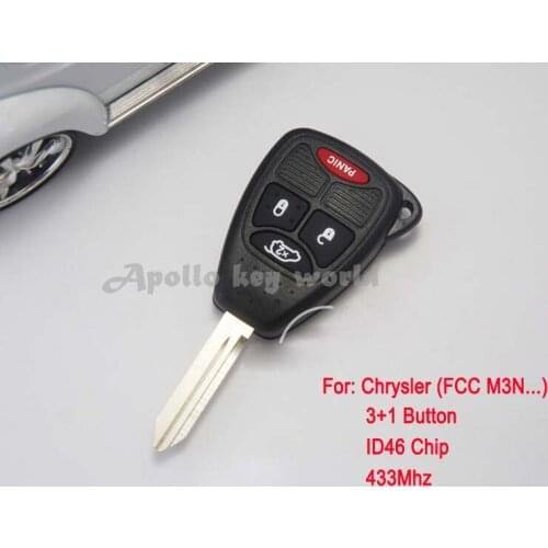 4 Button Remote Key For Chrysler Sebring With ID46 Chip 433 Mhz FCC M3N
