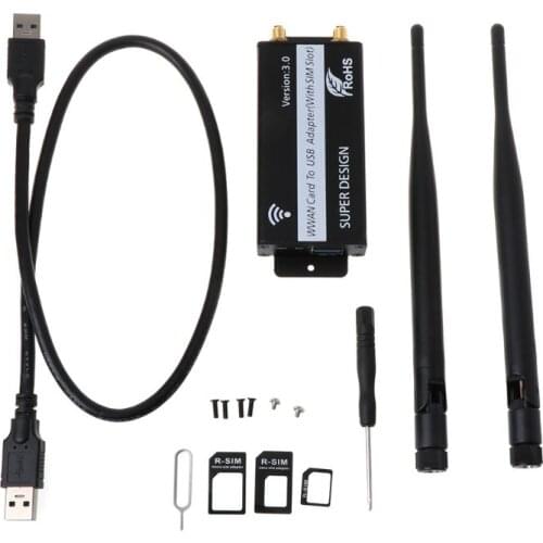 NGFF M.2 to USB 3.0 Adapter with SIM Card Slot for WWAN/LTE/4G Module (Including the Outer Case)