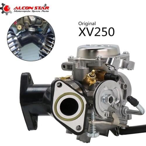 Alconstar Motorcycle XV250 Scooter Carburetor Carb Cable With Adapter Connector Pipe Manifold For Yamaha Virago XV250 VSTAR 250
