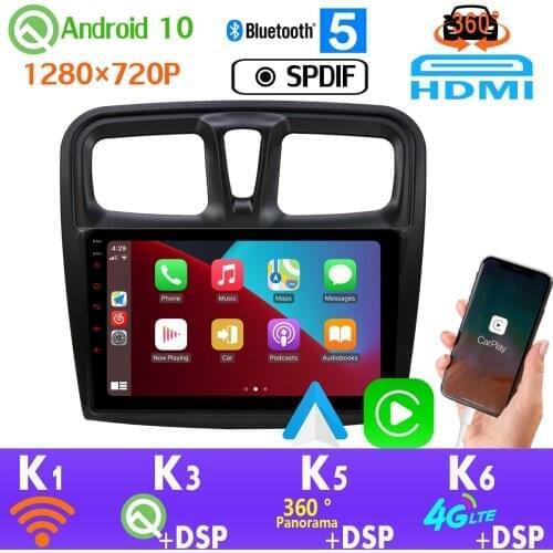 1280*720P Radio GPS Android 10.0 For Renault Sandero Logan 2 Symbol Dacia 4G LTE WiFi SPDIF Car Multimedia Player DSP Head Unit