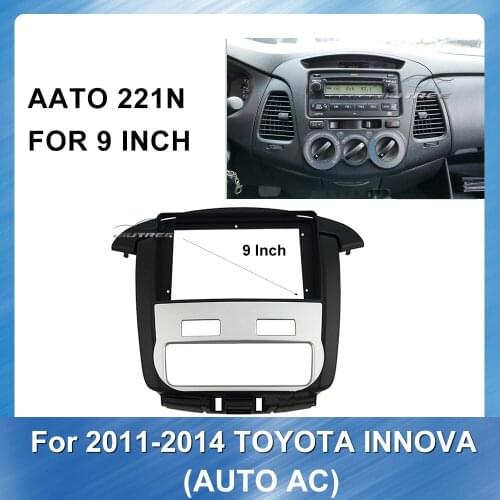 9 inch Car Fascia Radio Panel for Toyota Innova 2011-2014 Auto AC Facia Dash Kit Install Adapter Bezel Console Plate DVD Trim