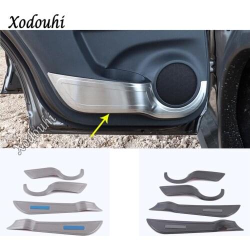 For Nissan X-Trail XTrail T32/Rogue 2017 2018 2019 2020 Car Stainless Steel Front Inside Door Audio Speak Anti Kick Mat Trim