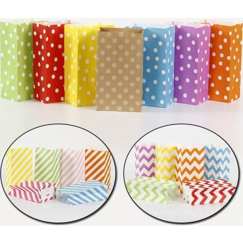 10pcs Paper Bag Mini Stand Up Colorful Polka Dot Bags 18x9x6cm Favor Open Top Gift Packing Paper Treat Gift Bag Wholesale