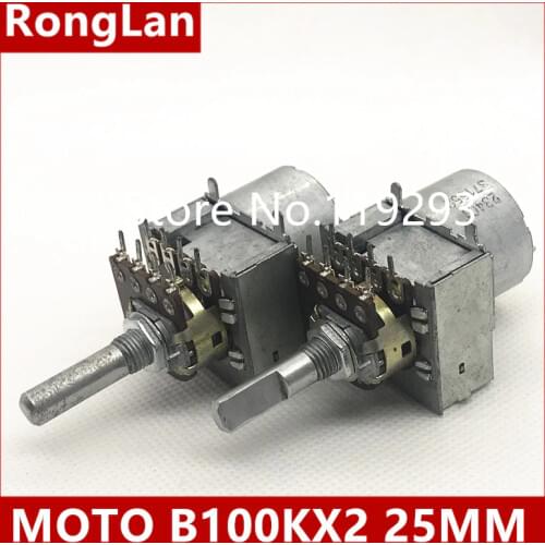 [SA] Type 148 double tap motor potentiometer B100K 8 foot big motor B100KX2 shaft length 25MM,--5pcs/lot