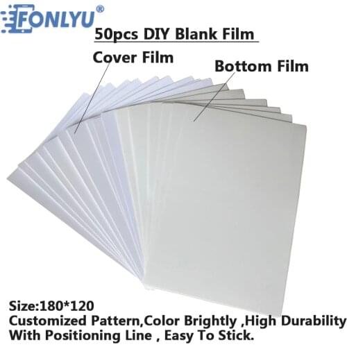 FONLYU 50pcs Back Cover Protective Blank Film Dongle Photo DIY Printing For Film Cutting Machine Customized Mobile Phone Sticker
