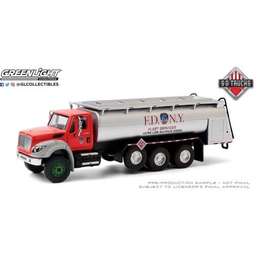 GreenLight 1:64 2018 Work Star Tanker Truck Red Alloy toy cars Metal Diecast Model Vehicles For Children Boys gift hot