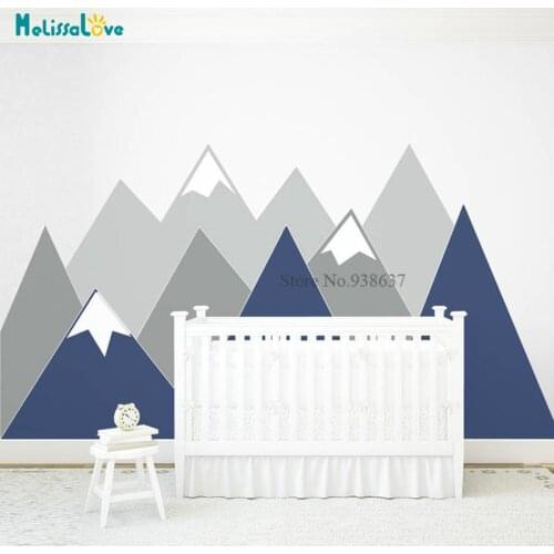 Customized Personalized Nursery Baby Room Decals Woodland Mountains Corner Pattern Decor Removable Vinyl Wall Sticker BB851