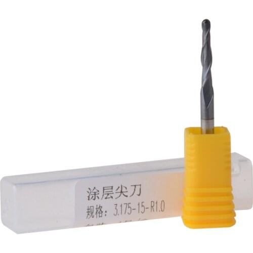 4Pcs HRC55 R1.0*D3.175*15*38L Tapered Ball Nose End Mill cnc milling cutter engraving bit