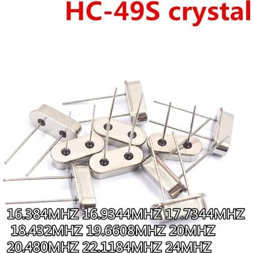 10pcs HC-49S quartz crystal unit crystal DIP 16.384MHZ 16.9344MHZ 17.7344MHZ 18.432MHZ 19.6608MHZ 20MHZ 20.480MHZ 22.1184MHZ