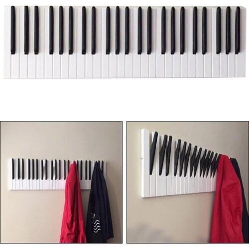 Multifunction Wooden Piano Hooks Coat Rack Holder Home Entryway Wall Handbags Towel Purse Hook Rail Storage Shelves Decor