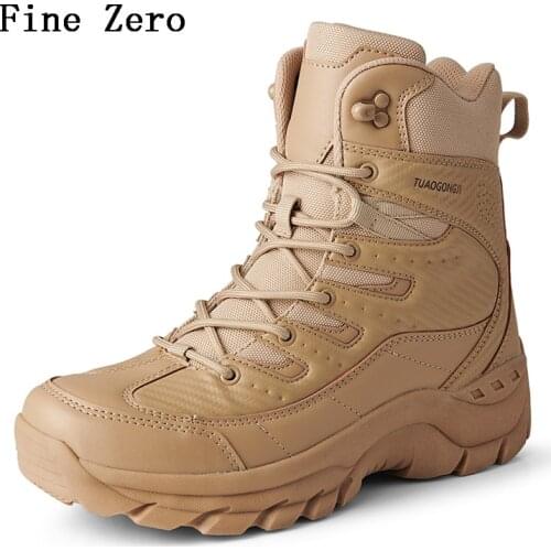 2021 Tactical Military Combat Boots Men Genuine Leather Army Hunting Trekking Camping Mountaineering Winter Work Shoes Zapatos