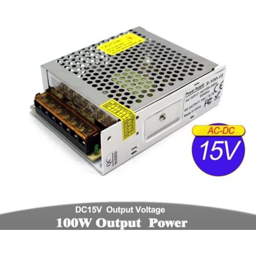 New 15V 6.7A 100W Switch Power Supply Driver Transformers AC100-240V to DC15V SMPS For CCTV Lighting CNC Router Motor