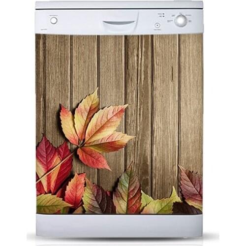 Wholesale 3D Autumn Leaf SelfAdhesive Dishwasher Refrigerator Freeze Sticker Kids Art Fridge Door Cover Wallpaper