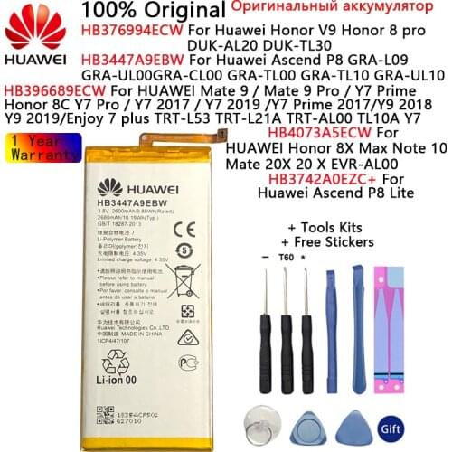 Huawei Orginal HB376994ECW HB396689ECW HB3447A9EBW HB4073A5ECW HB3742A0EZC+ Battery For Huawei Honor V9 8X Max/8C/8 Y7 Pro