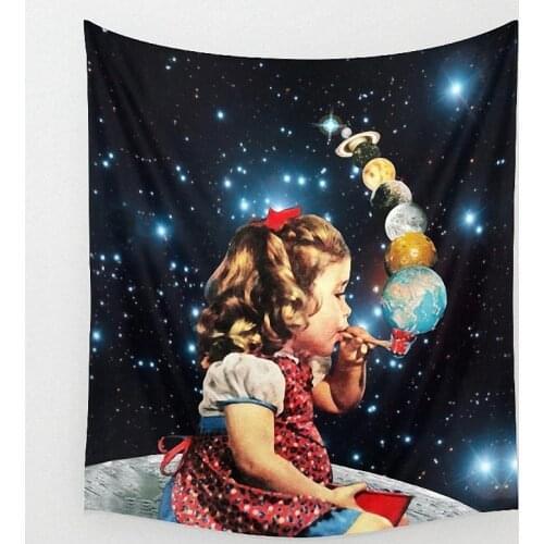 Pretty Girl Poster Four Holes Banners Wall Flags Tapestry Cloth Art Bar Cafe Hotel Theme Background Decoration