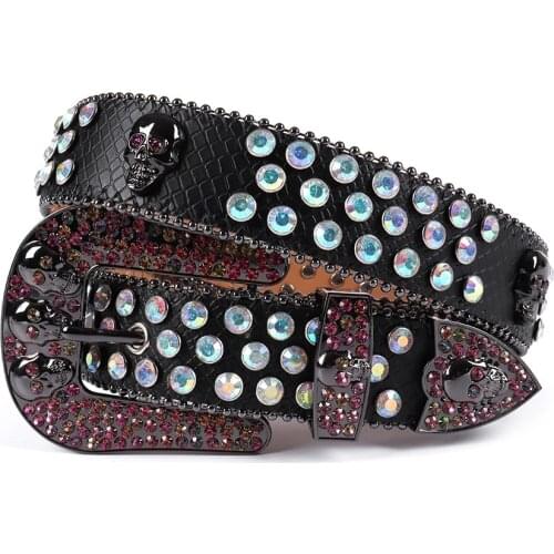 Retro Fashion Cowboy Bling Crystal Rhinestones Belt Cinto De Strass Western Designer Belts For Women Men Fashion Ceinture Femme