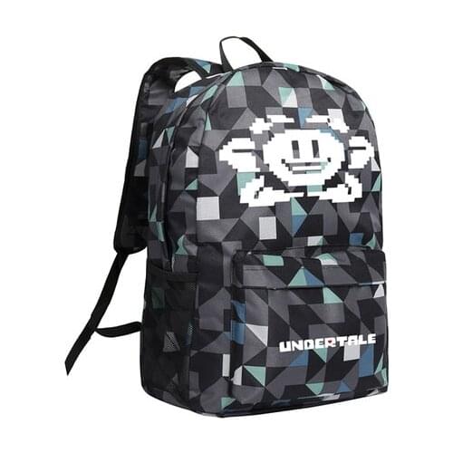 Game Character Undertale Backpack Flower Pattern Sans School Bag for Boys Girls