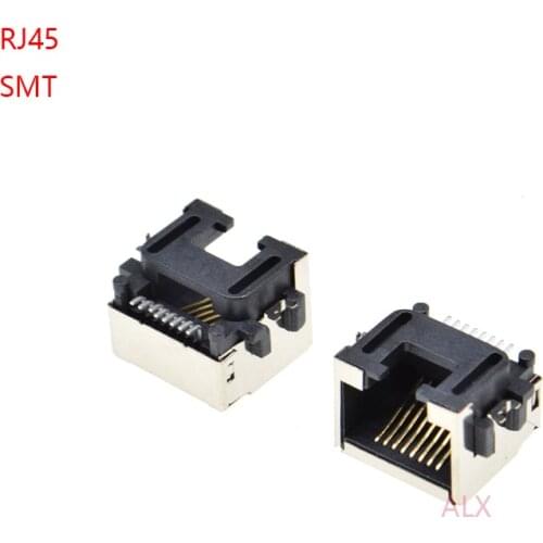 10PCS RJ45 Network Ethernet FEMALE SOCKET SMT SMD 56 8P8C female jack connector