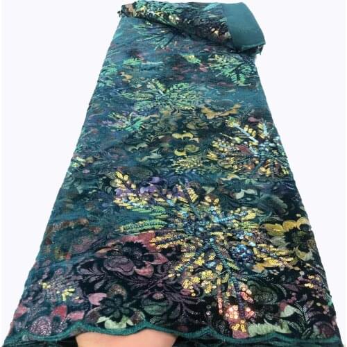 SJ Lace African Lace Fabric With Sequins Nigerian French Lace Fabrics 2021 High Quality Lace Sequined For Wedding Dress r3-53