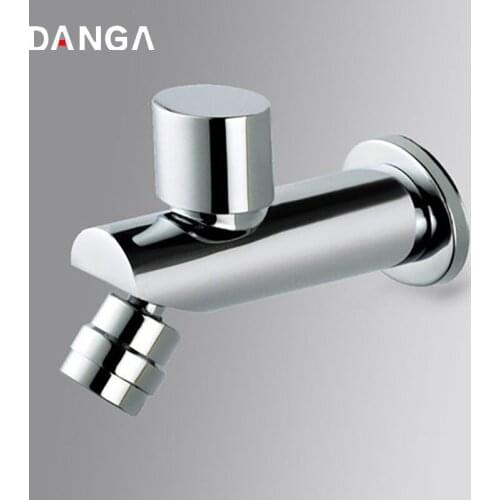 DANGA Sink Faucet Bathroom Water Faucet Brass Tap Chrome Washing Machine Faucet Single Cold Basin Water Tap Rotatable Faucet