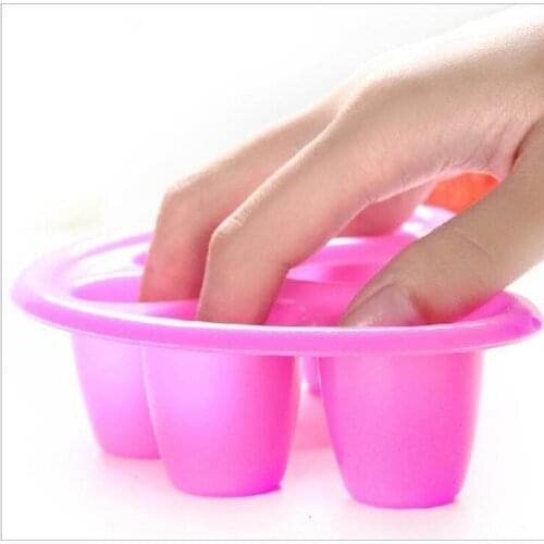 5 Hole Nail Wash Nail Polish Remover Softens Dead Skin Foam Hand Bowl Manicure Tool Color Randomly